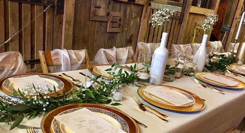 Organic Reception Table Centerpieces, Appleton WI Wedding Florist, Memorial Florists